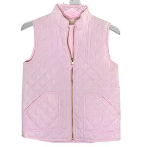 Crewcuts 12 Girls Quilted Puffer Vest Soft Pink Poly Zip Closure Lined Preppy